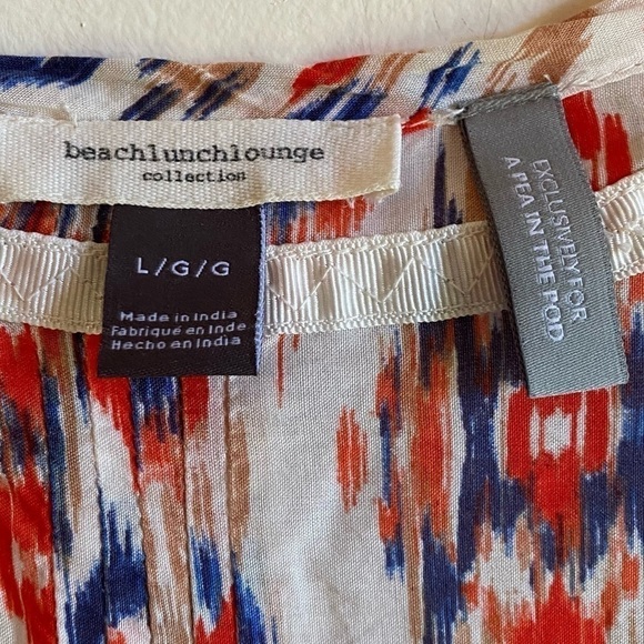 BEACH Lunch Lounge For A Pea In The Pod Tribal Print Maternity Top Size Large - Picture 8 of 10